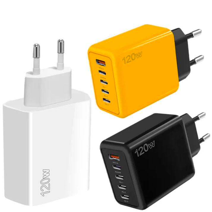 Foto1 Cargador USB-C 120W foto principal blanco White Black Negro Yellow Amarillo