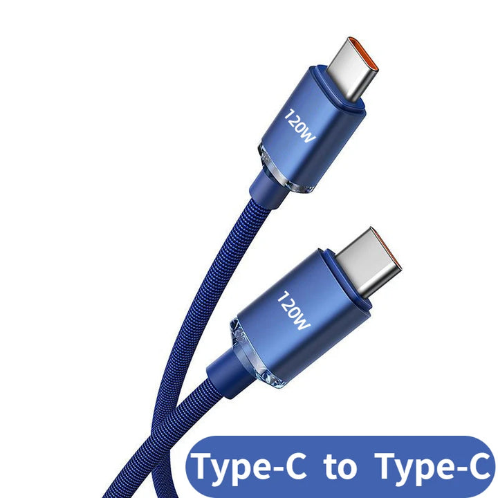 Foto4 Cable de carga USB-C Tipo C reforzado carga rápida transmisión de datos cargador carga cargar azul